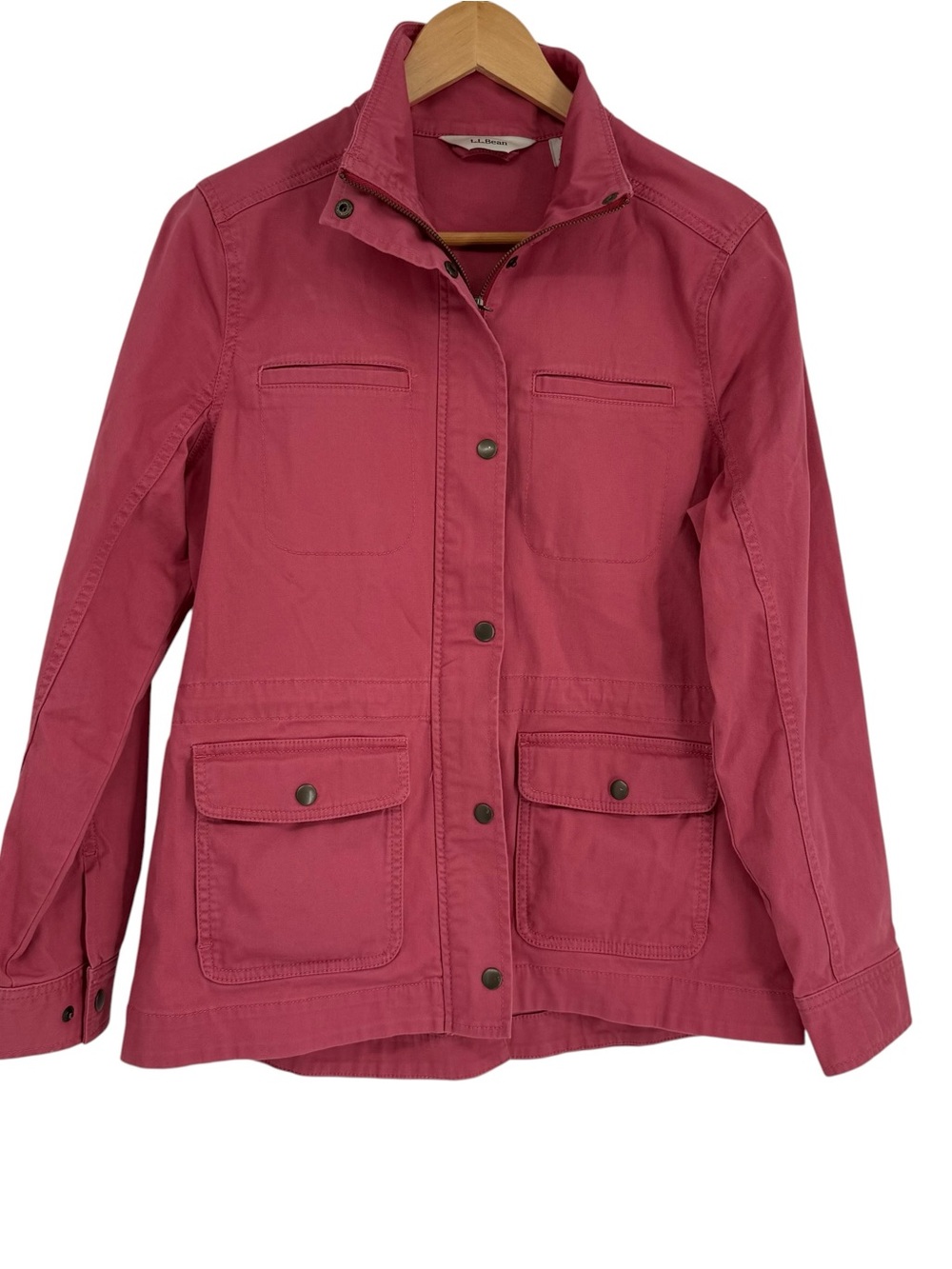 L.L. Bean Women’s Field Utility Jacket Size XS Coral Pink Zip Snap Outdoor